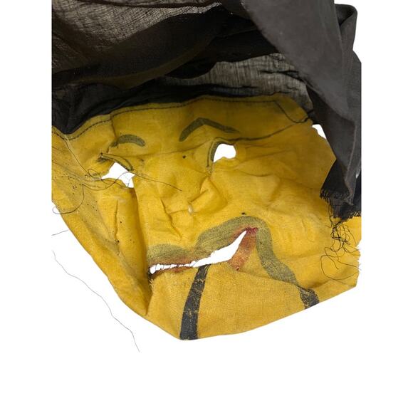 1930s Starched Gauze Mask Fu ManChu Mask Halloween Black Hat - Picture 6 of 13